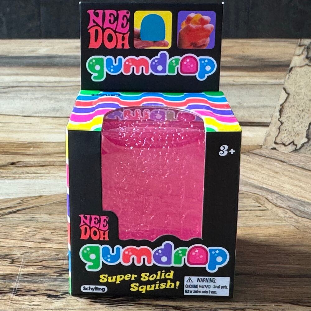 NIB Needoh Gumdrop Pink Schylling Super Solid Squish Fidget Sensory Toy Viral